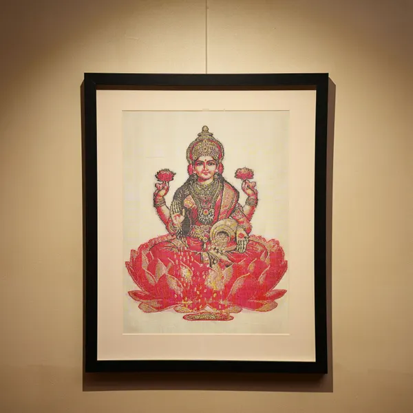 Goddess Mahalakshmi | Pure Kanjivaram Silk Art | Handloom