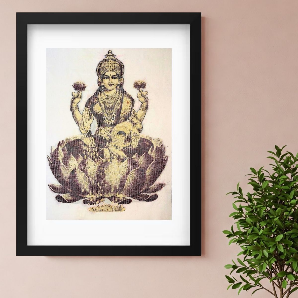 Goddess Mahalakshmi | Pure Kanjivaram Silk Art | Handloom