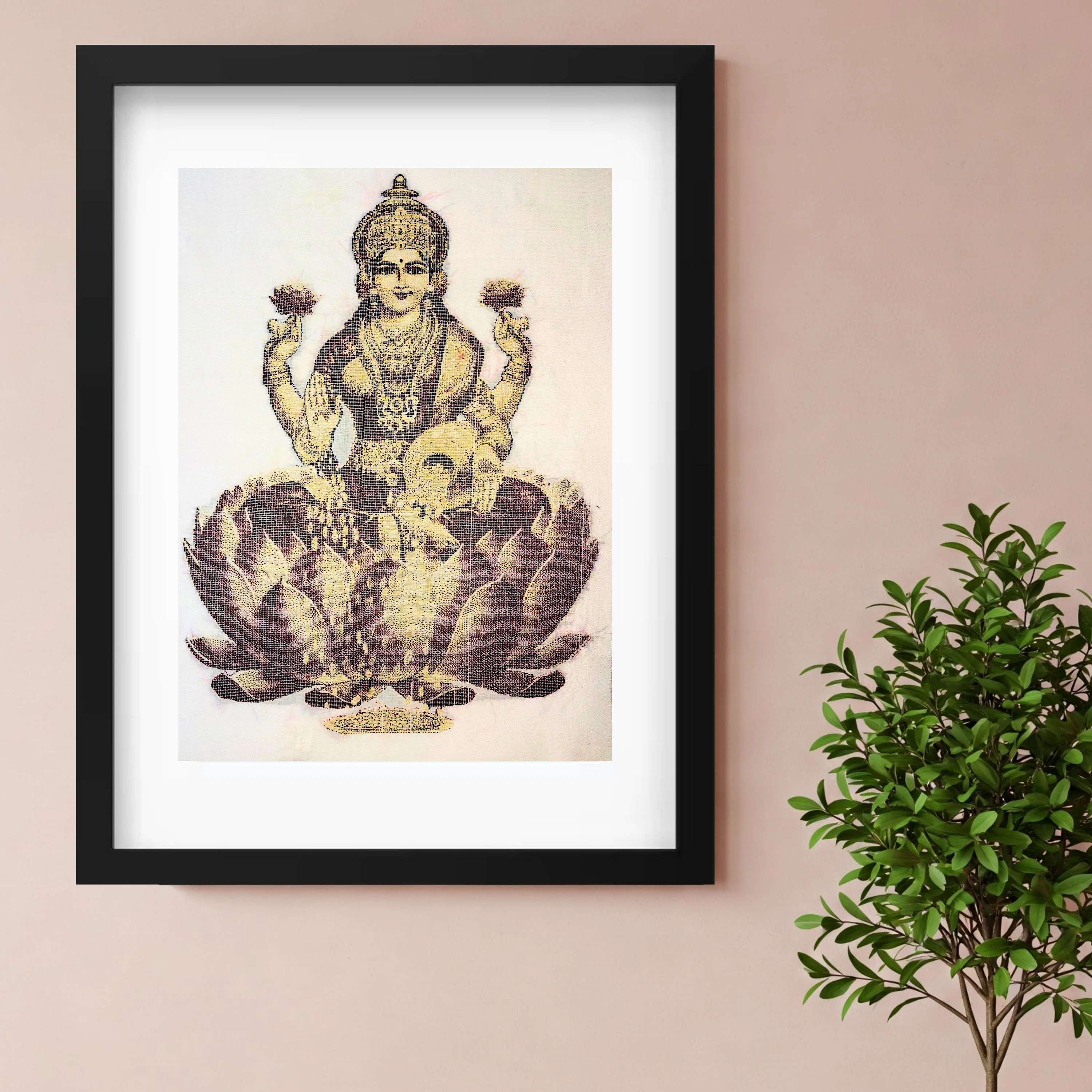 Goddess Mahalakshmi | Pure Kanjivaram Silk Art | Handloom