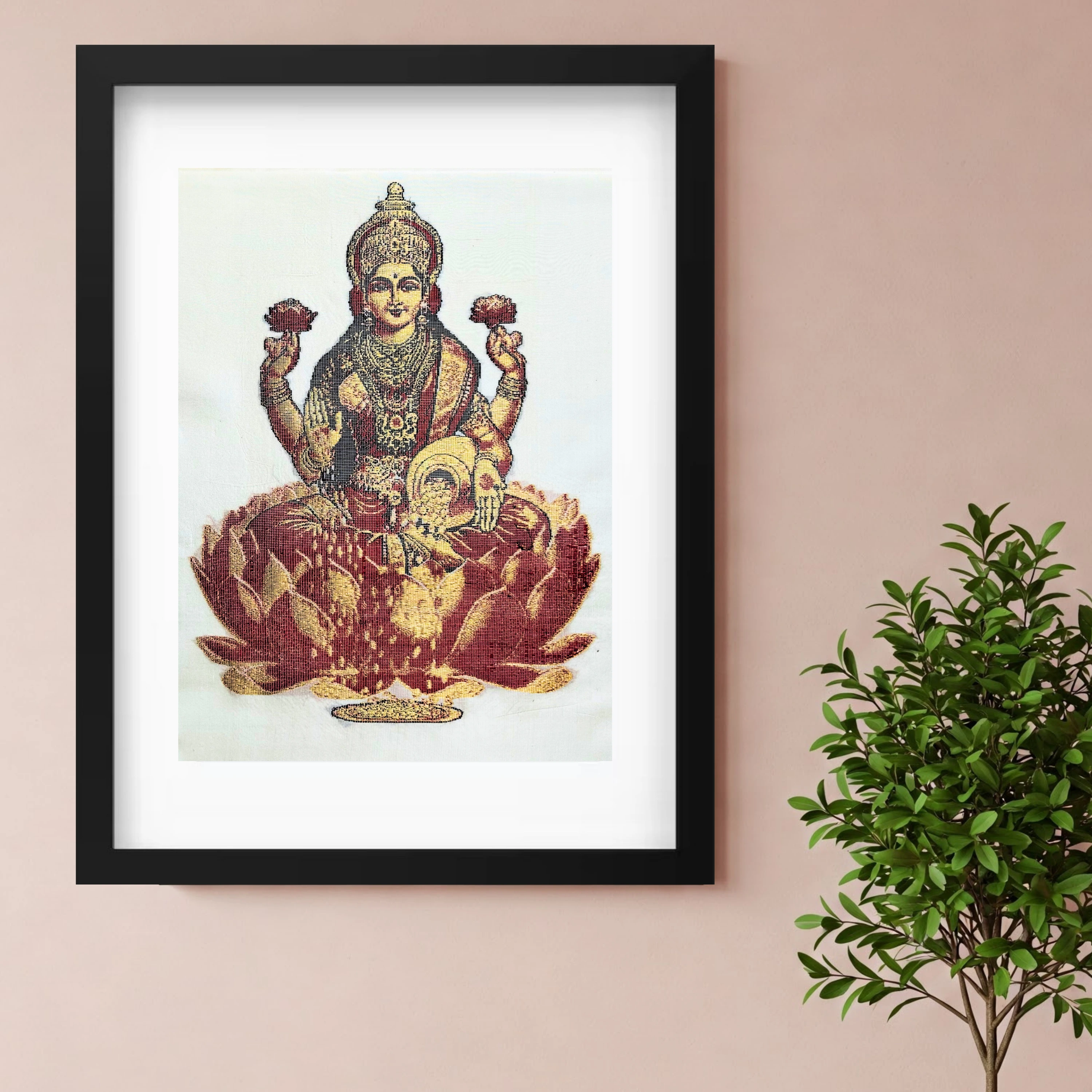Goddess Mahalakshmi | Pure Kanjivaram Silk Art | Handloom