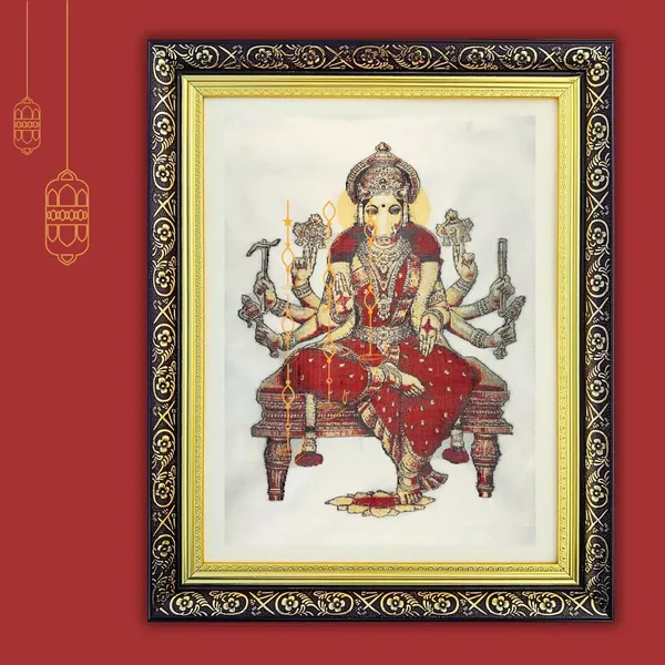 Goddess Varahi  | Pure Kanjivaram Silk Art | Handloom