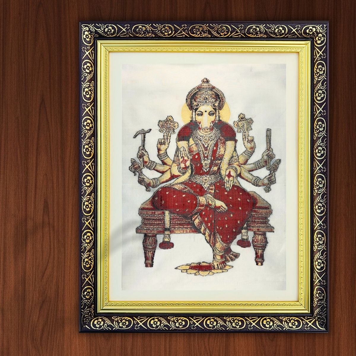Goddess Varahi  | Pure Kanjivaram Silk Art | Handloom