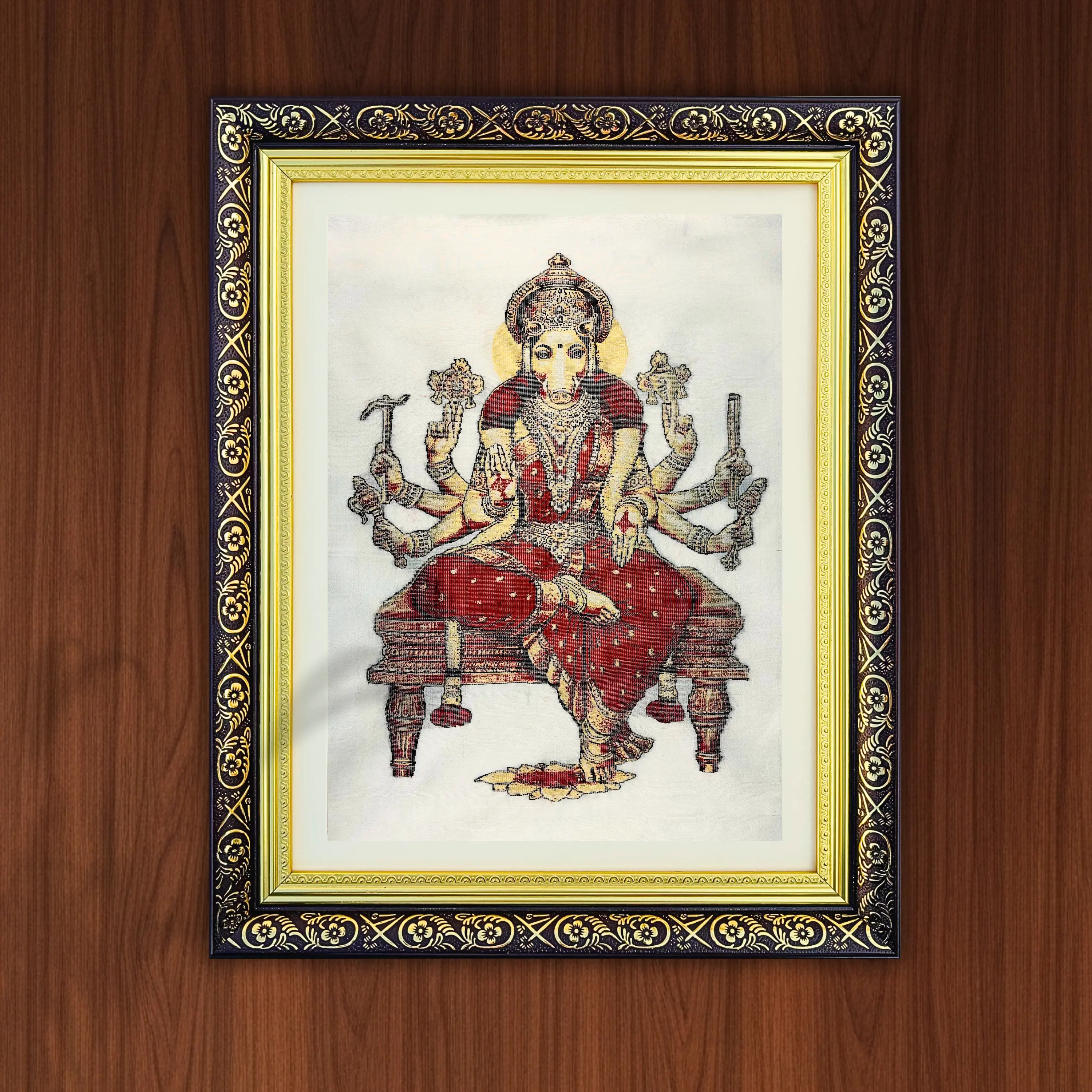 Goddess Varahi  | Pure Kanjivaram Silk Art | Handloom