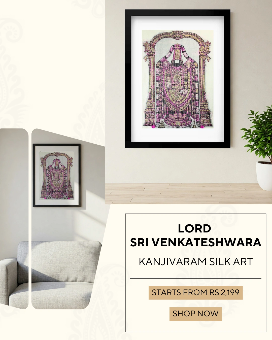 Lord Balaji Kanjivaram Silk Artworks