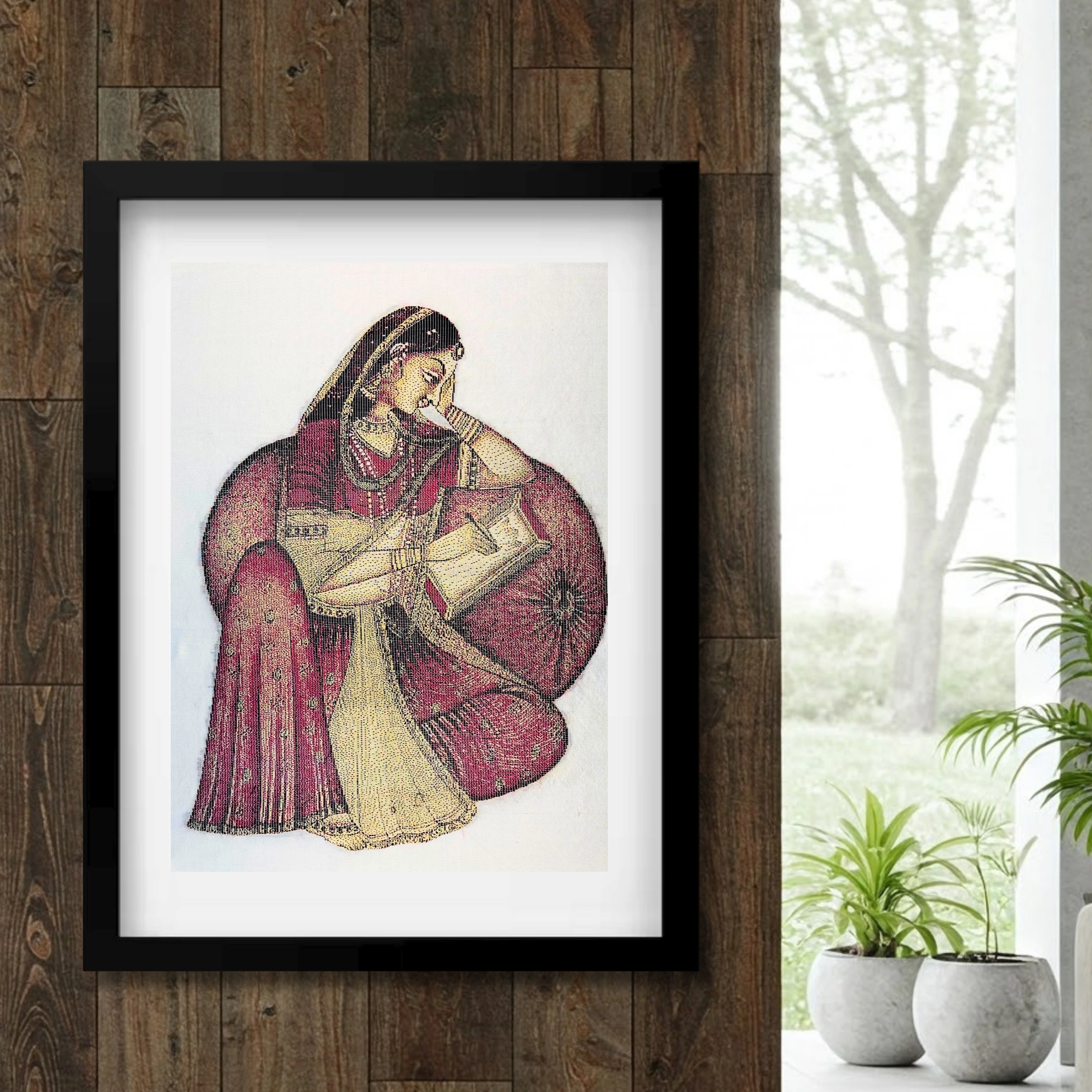 Indian Royal Princess, Indian folk art | Pure Kanjivaram Silk Art | Handloom