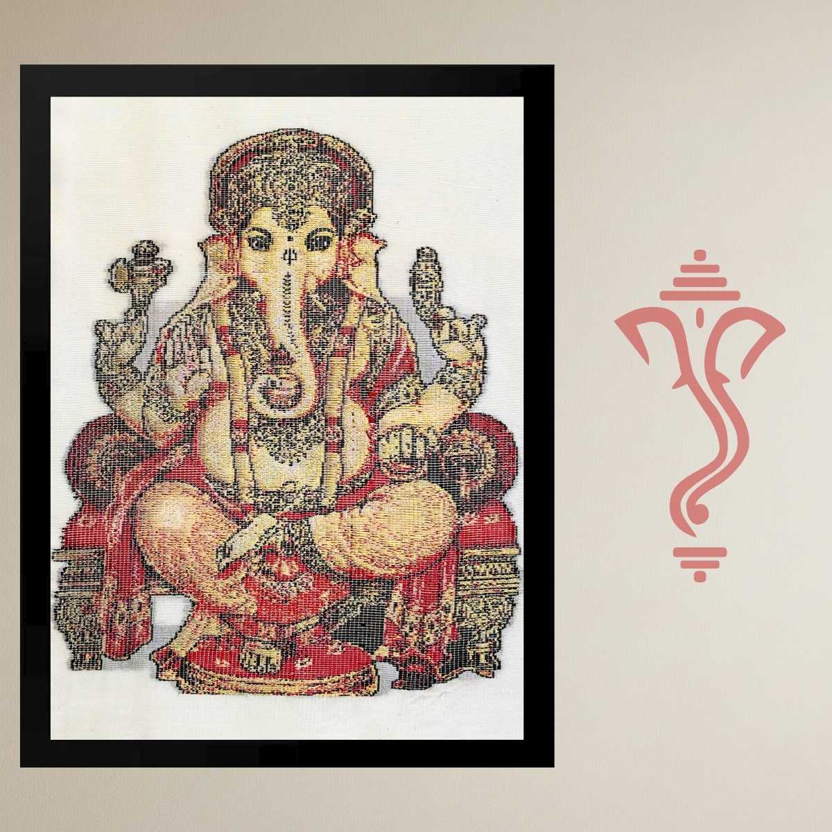 Lord Ganesha | Pure Kanjivaram Silk Art | Handloom | Essentials Series