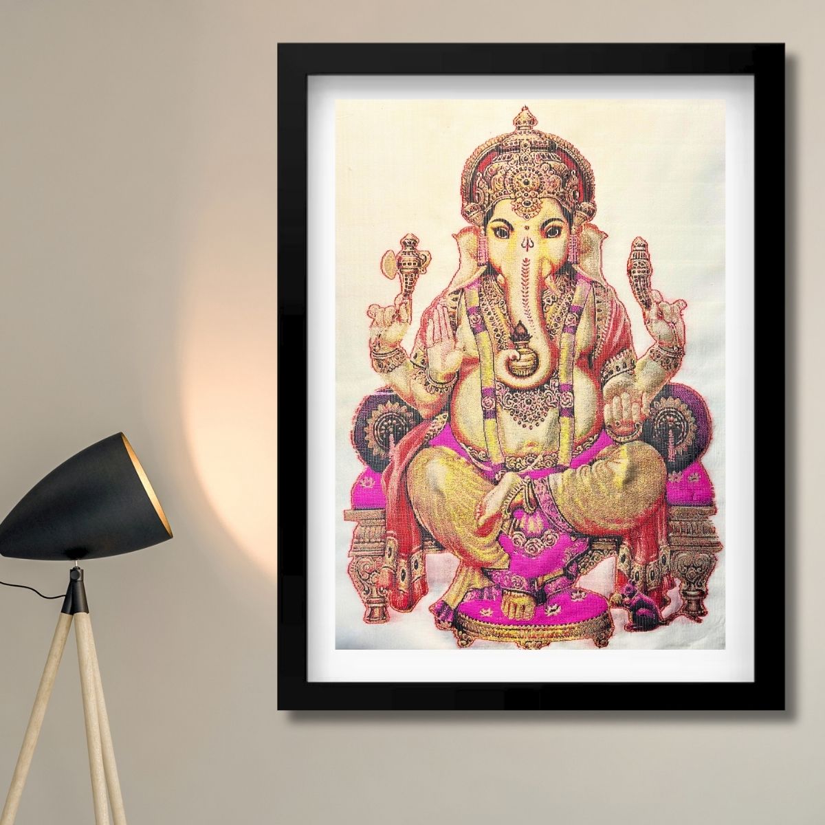 Lord Ganesha | Pure Kanjivaram Silk Art | Handloom | Premium Series