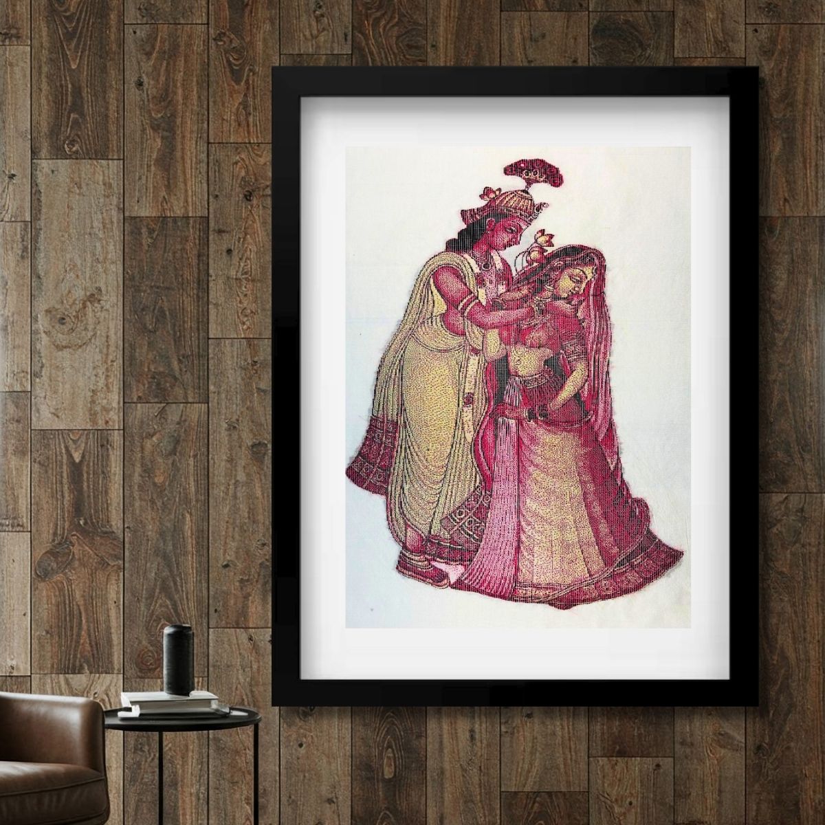 Lord Krishna and Radha - Pichwai | Pure Kanjivaram Silk Art | Handloom