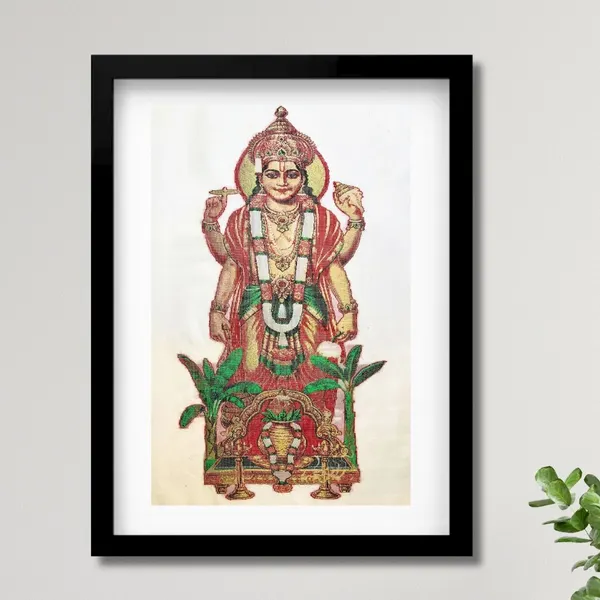 Lord Satyanarayana | Pure Kanjivaram Silk Art | Handloom | Premium Series