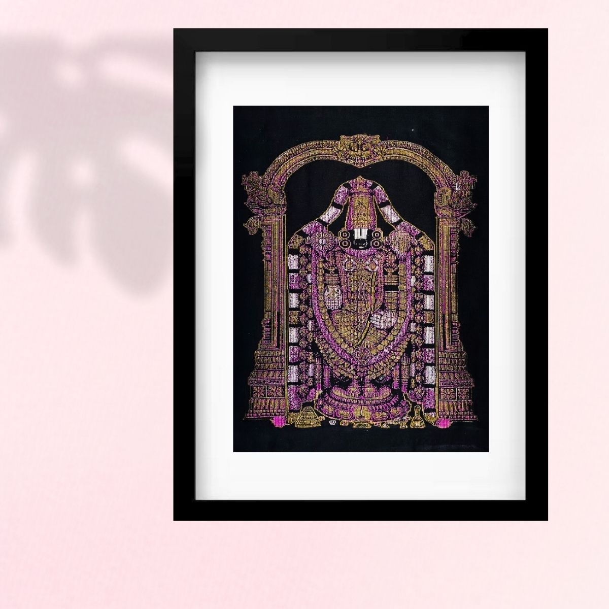 Lord Venkateswara | Dark | Pure Kanjivaram Silk Art | Handloom
