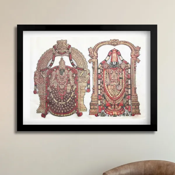 Lord Venkateswara & Goddess Padmavathi | Pure Kanjivaram Silk Art | Handloom | Traditional Series