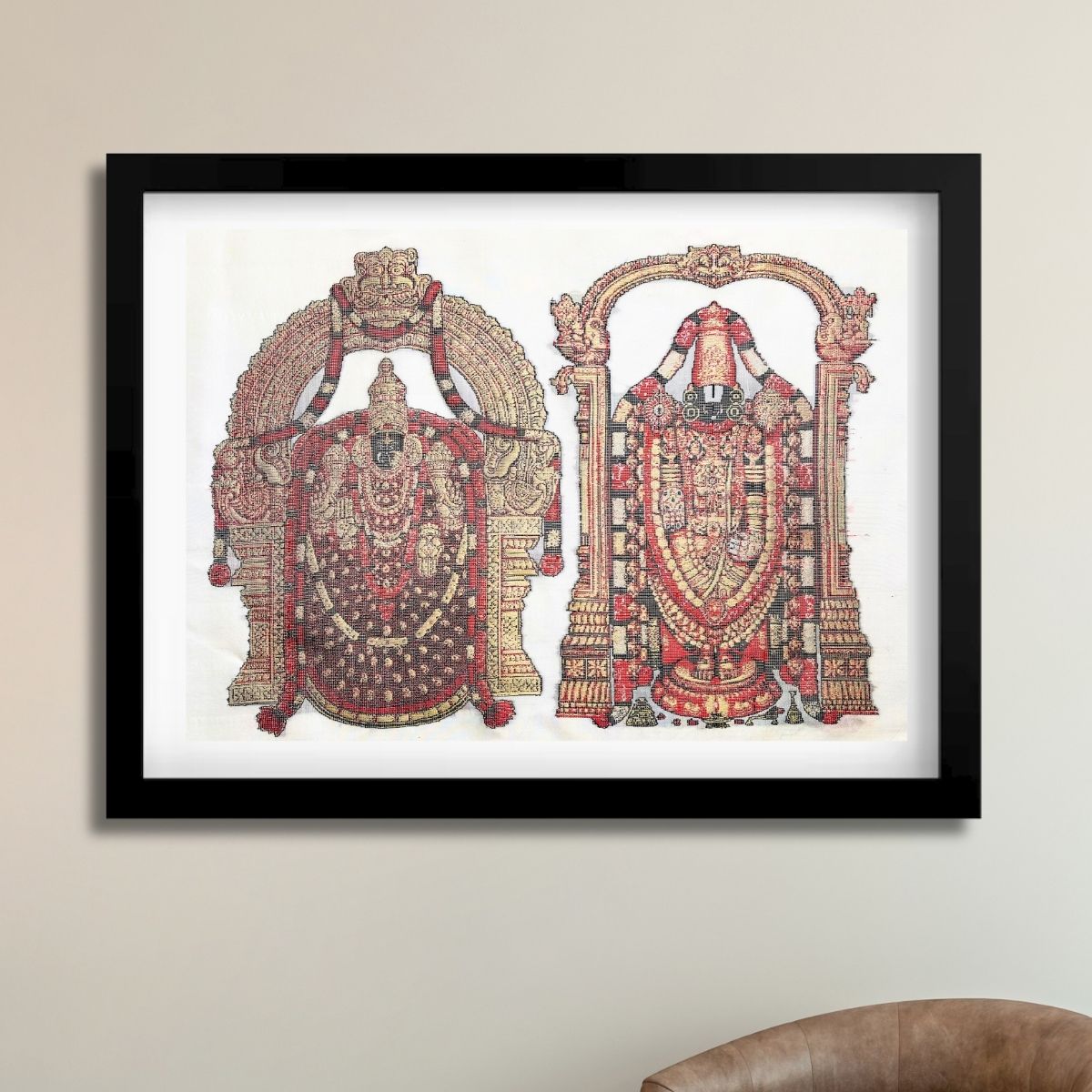 Lord Venkateswara & Goddess Padmavathi | Pure Kanjivaram Silk Art | Handloom | Traditional Series