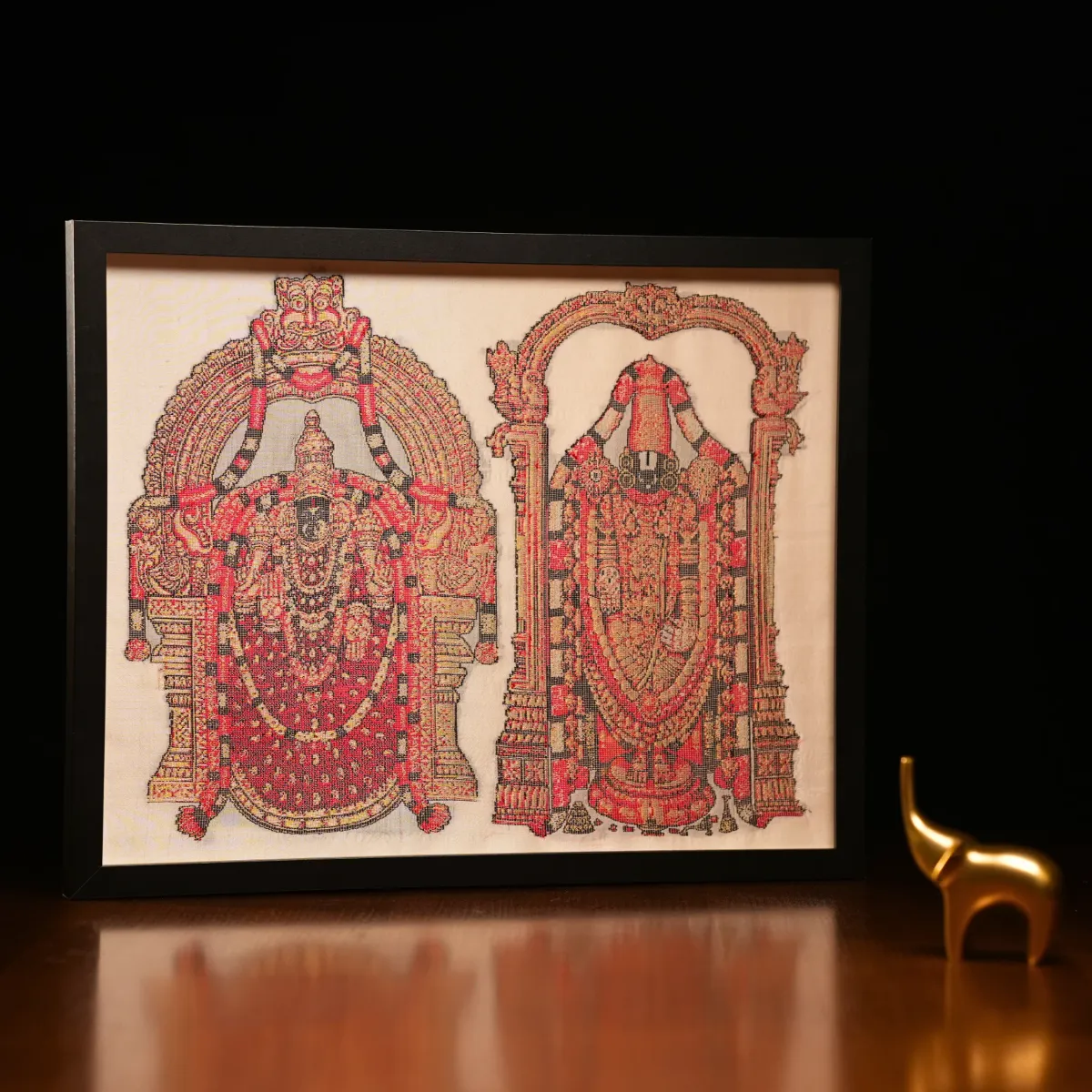 lord-venkateswara-goddess-padmavathi-traditional-series-kanjivaram-silk-artwork.webp