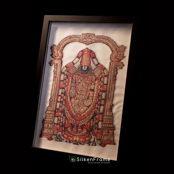 Lord Venkateswara | Pure Kanjivaram Silk Art | Handloom | Essentials Series