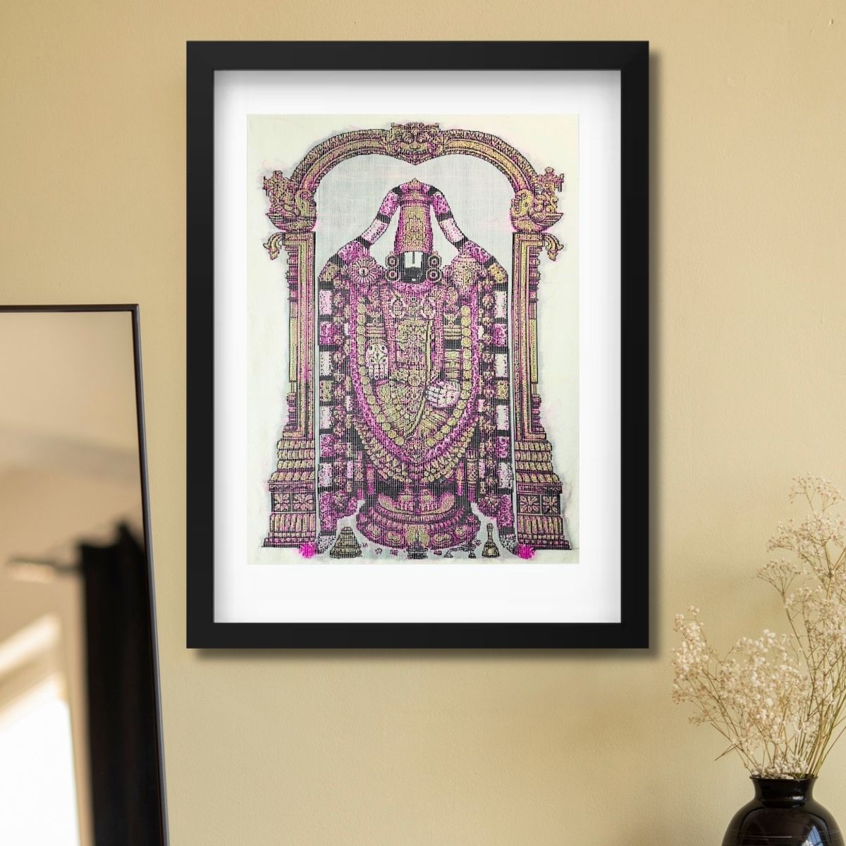 Lord Venkateswara | Pure Kanjivaram Silk Art | Handloom