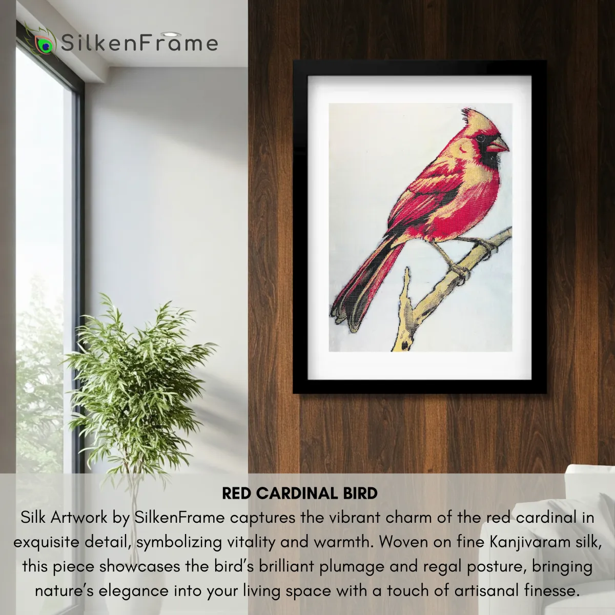 red-cardinal-kanjivaram-pure-silk-art-home-decor-frame.webp