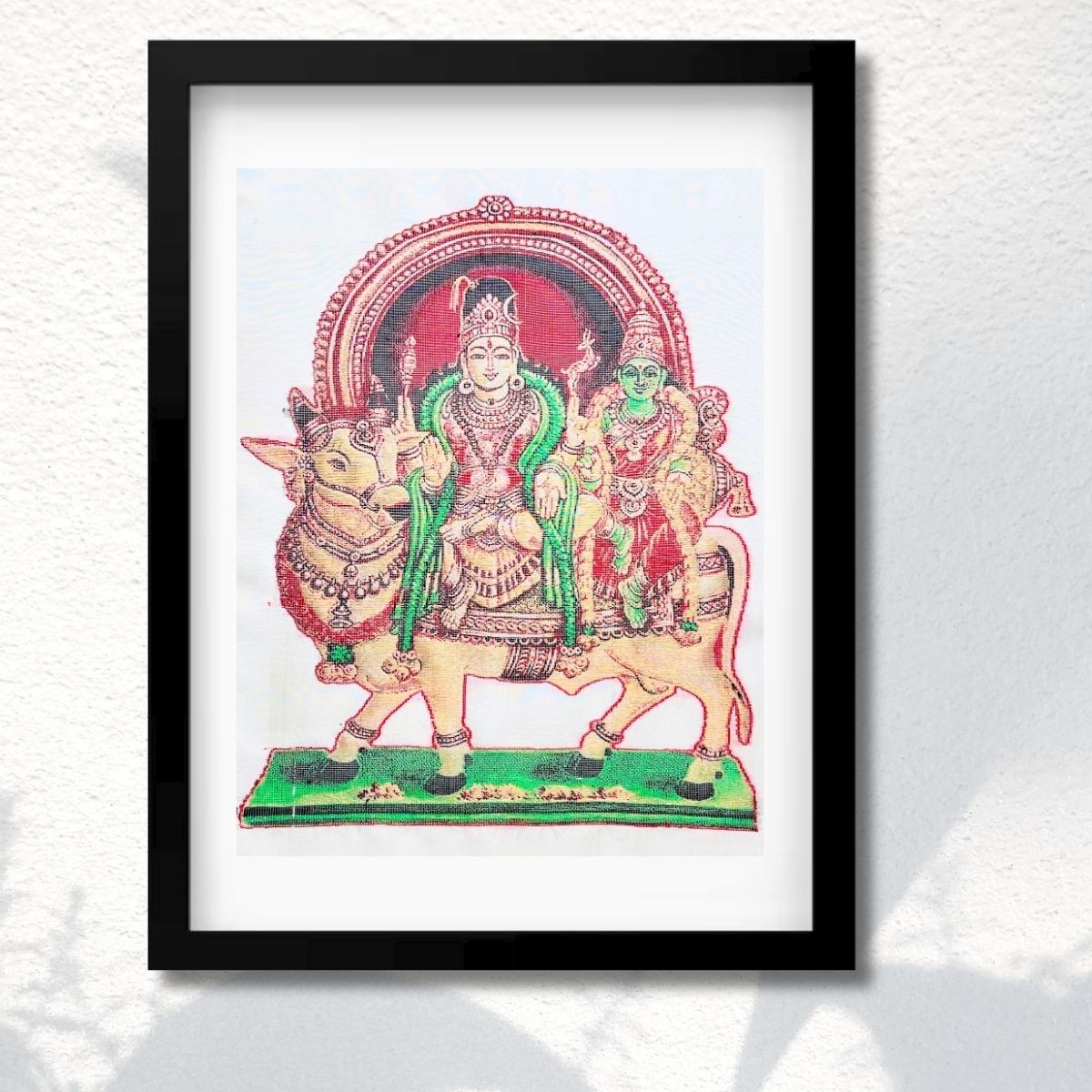 Rishabha Vahanam | Pure Kanjivaram Silk Art | Handloom | Premium Series