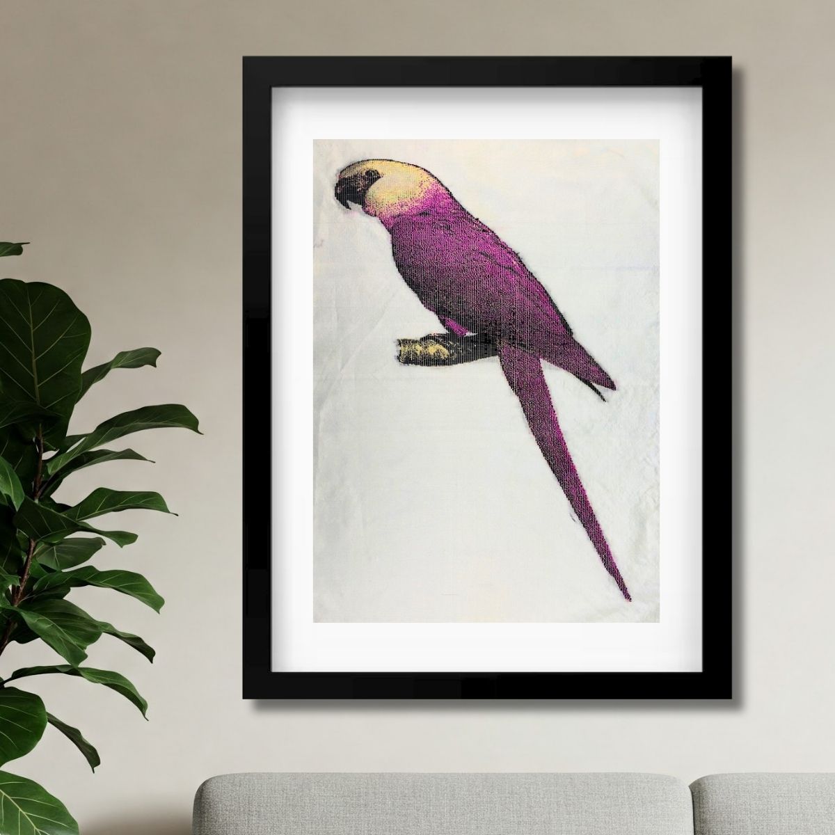 Spix’s Macaw | Pure Kanjivaram Silk Art | Handloom