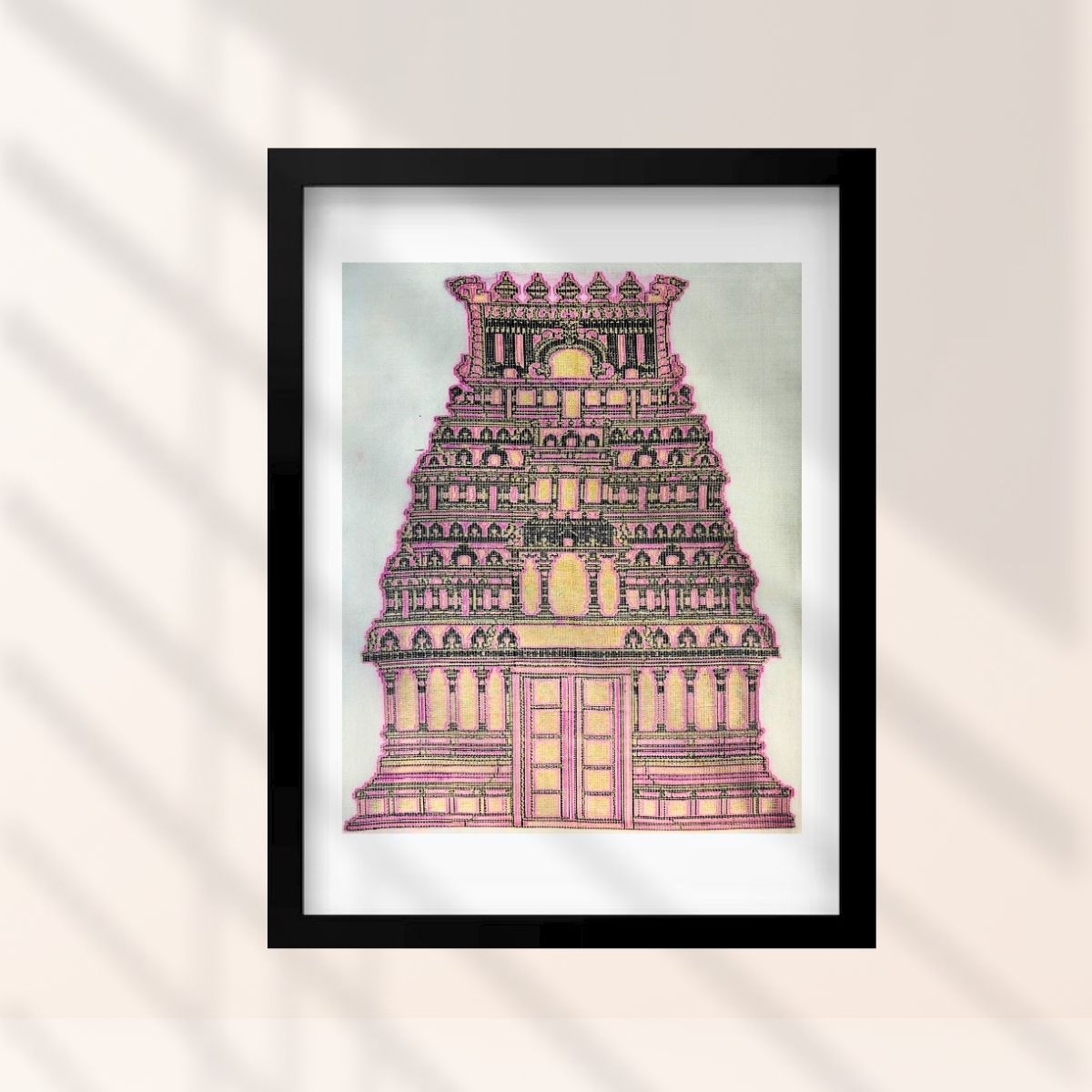 Temple Tower | Pure Kanjivaram Silk Art | Handloom